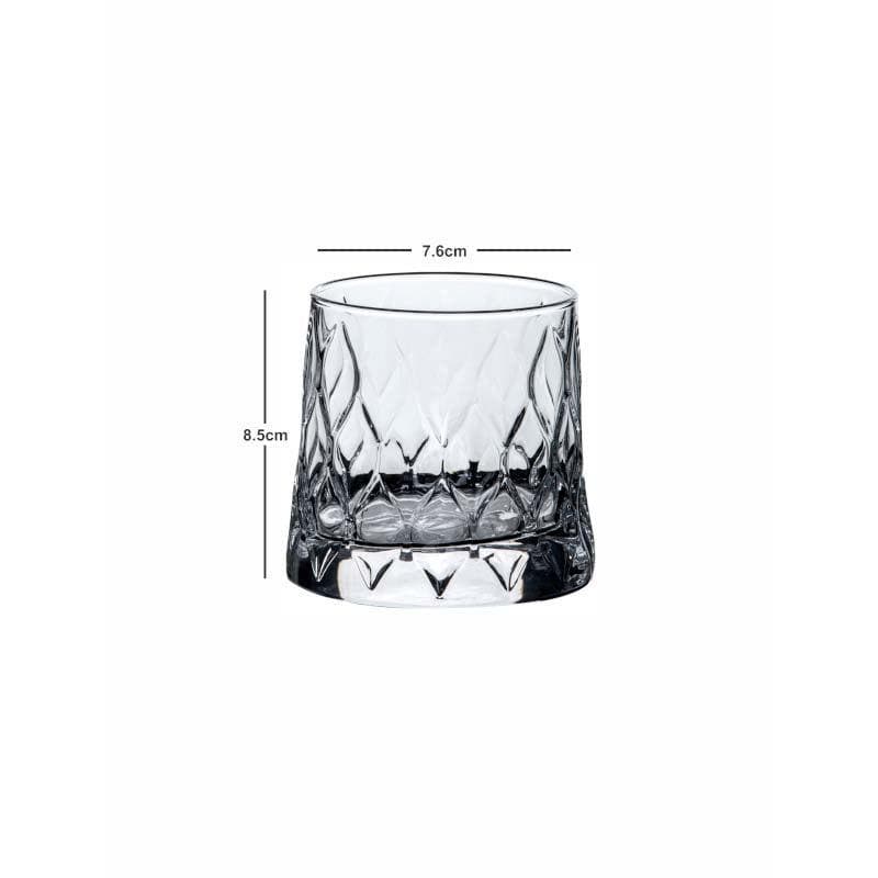 Scotch & Whiskey Glasses - Foliage Glass Tumbler (300 ML) - Set Of Four