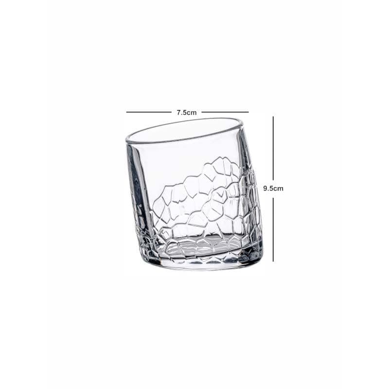 Scotch & Whiskey Glasses - Honeycomb Glass Tumbler (280 ML) - Set Of Six