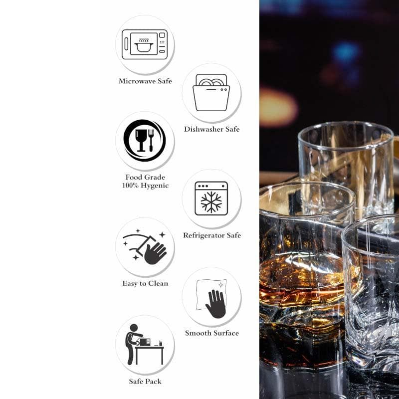 Buy Whiskey Glass - Karat Square Tumbler - 370 ML at Vaaree online