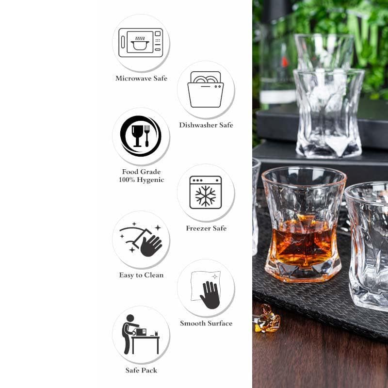 Buy Mixo Whiskey Glass (250 ML) - Set Of Six Scotch & Whiskey Glasses from Vaaree