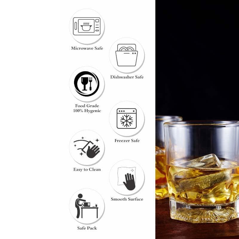 Buy Mombic Glass Tumbler (260 ML) - Set Of Six Scotch & Whiskey Glasses from Vaaree