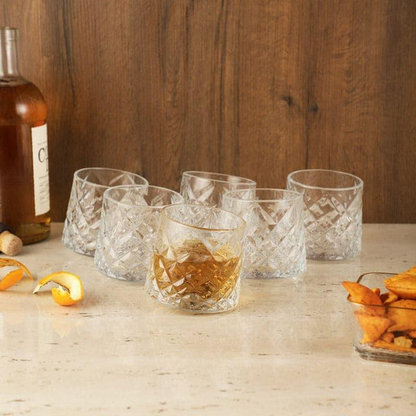 Buy Spinno Whisky Glass (300 ml) - Set Of Six Scotch & Whiskey Glasses from Vaaree