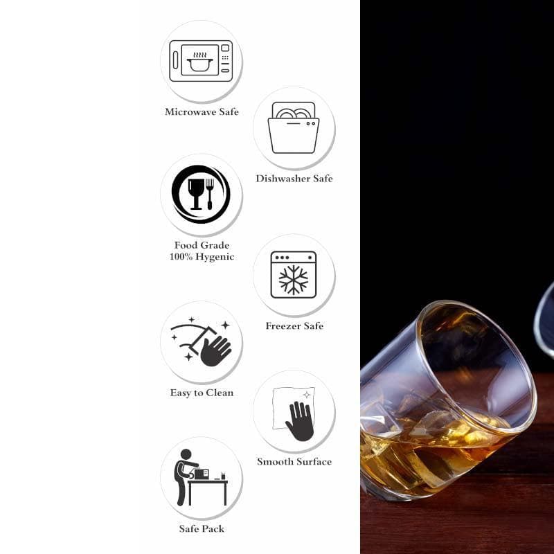 Buy Symbosy Glass Tumbler (230 ML) - Set Of Six Scotch & Whiskey Glasses from Vaaree