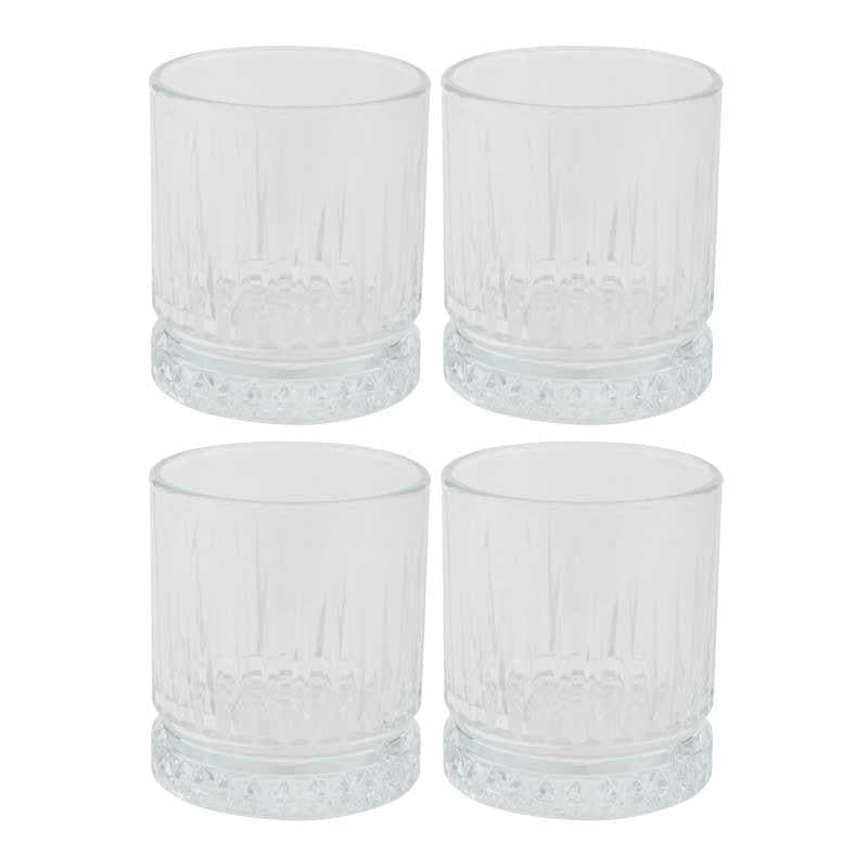 Scotch & Whiskey Glasses - Texos Glass Tumbler (210 ML) - Set Of Four