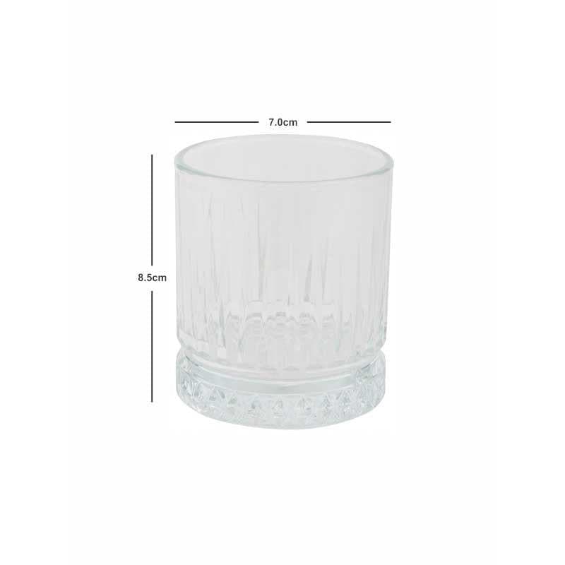 Scotch & Whiskey Glasses - Texos Glass Tumbler (210 ML) - Set Of Four