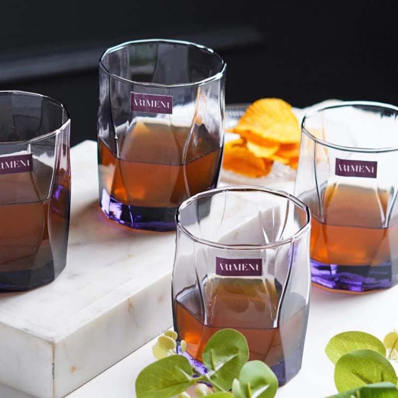 Buy Asscher Glass (300 ml ) - Set Of Four Scotch & Whiskey Glasses from Vaaree