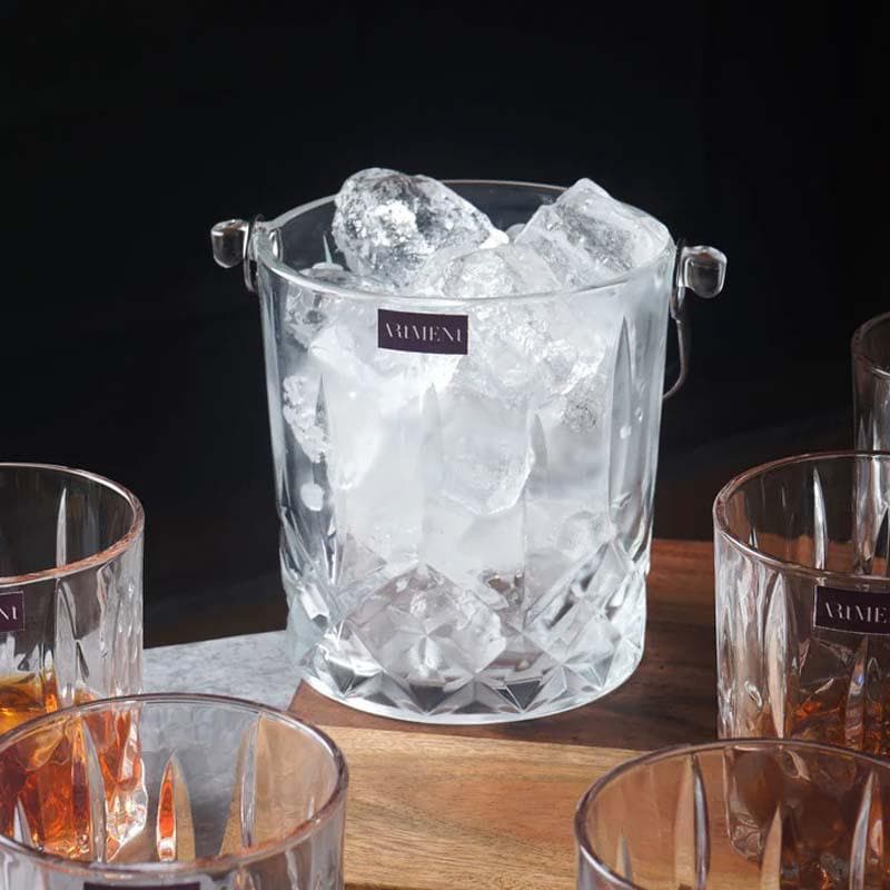 Scotch & Whiskey Glasses - Ballantys Ice Bucket & Whiskey Glass (360 ml) - Set Of Six