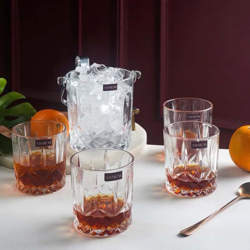 Scotch & Whiskey Glasses - Ballantys Ice Bucket & Whiskey Glass (360 ml) - Set Of Six