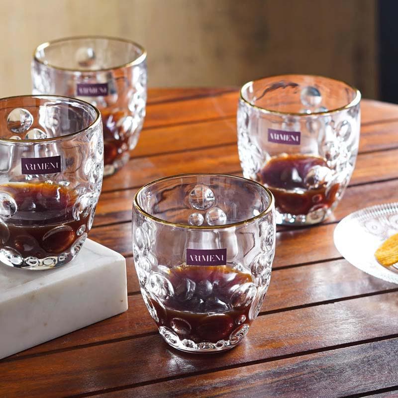 Buy Bobble Wobble Whiskey Glass (300 ml ) - Set Of Four Scotch & Whiskey Glasses from Vaaree