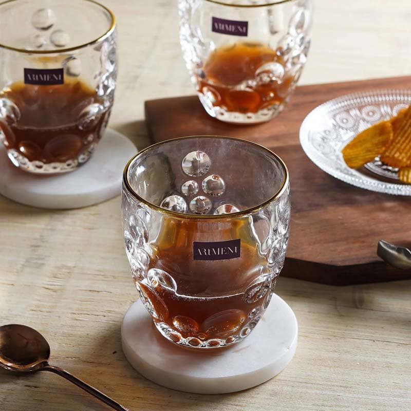 Buy Bobble Wobble Whiskey Glass (300 ml ) - Set Of Four Scotch & Whiskey Glasses from Vaaree