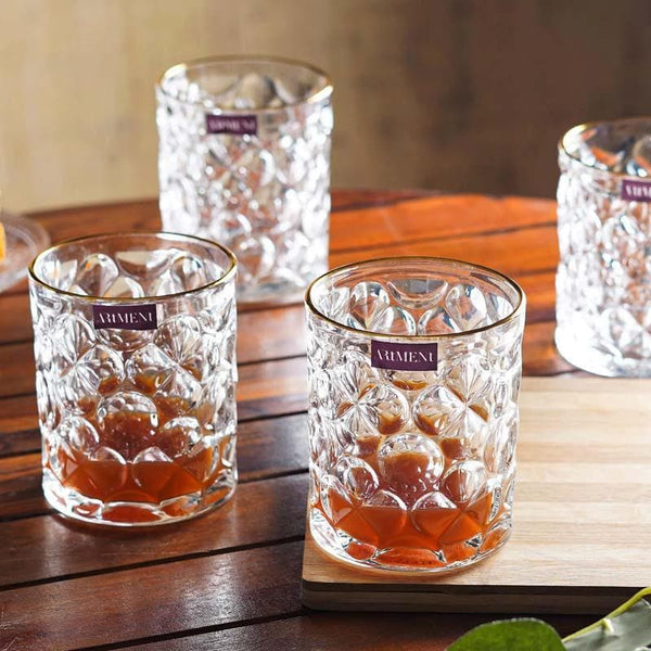 Buy Bops Whiskey Glass (300 ml ) - Set Of Four Scotch & Whiskey Glasses from Vaaree