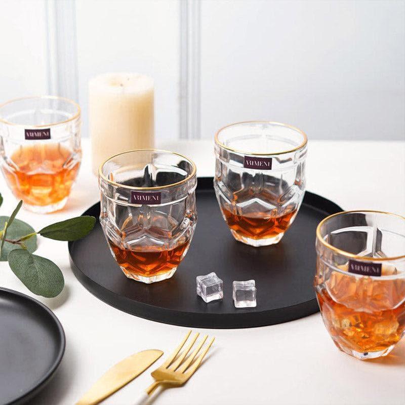 Buy Hexa Sip Whiskey Glass (360 ml) - Set Of Four Scotch & Whiskey Glasses from Vaaree