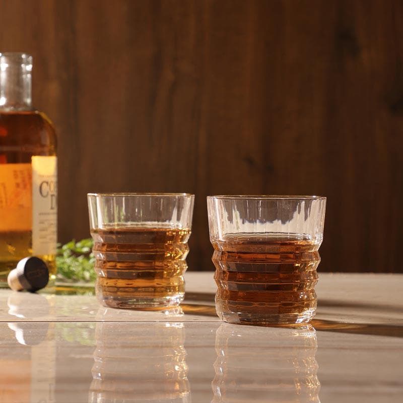 Buy Love Handles Whiskey Glass (300 ml ) - Set Of Six Scotch & Whiskey Glasses from Vaaree