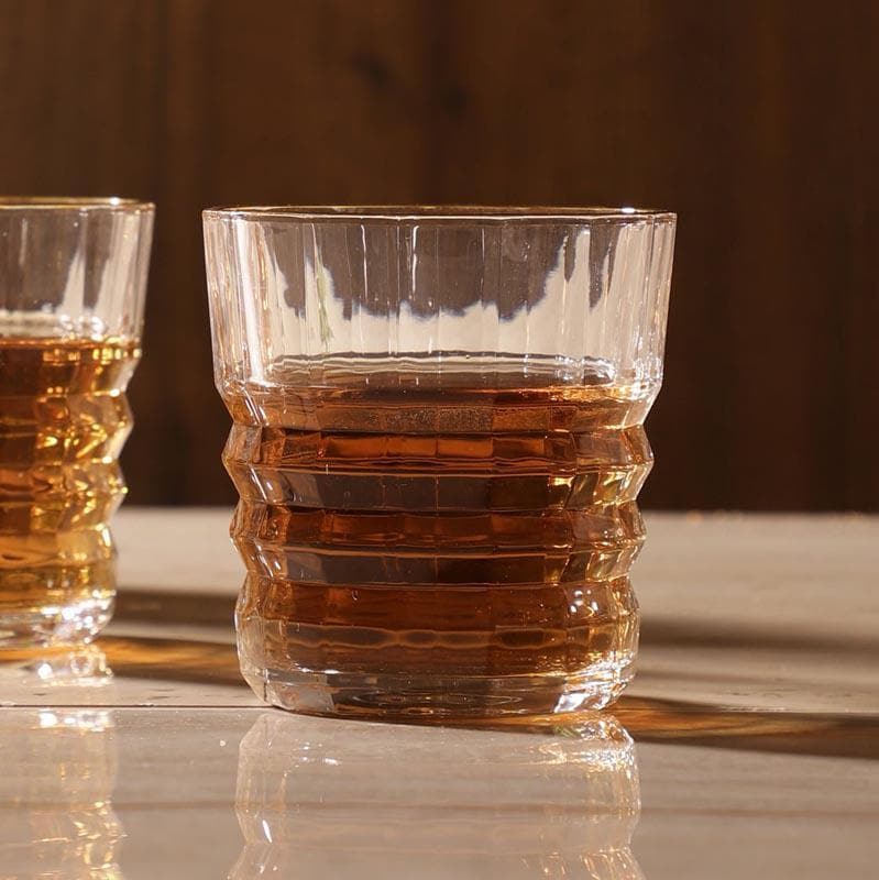 Buy Love Handles Whiskey Glass (300 ml ) - Set Of Six Scotch & Whiskey Glasses from Vaaree