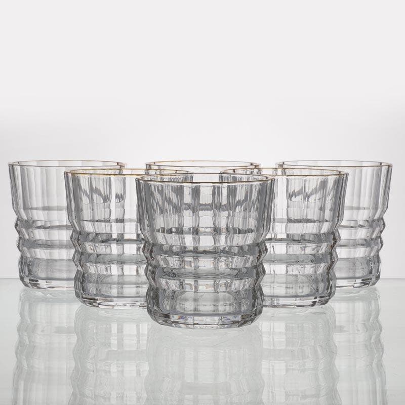 Buy Love Handles Whiskey Glass (300 ml ) - Set Of Six Scotch & Whiskey Glasses from Vaaree