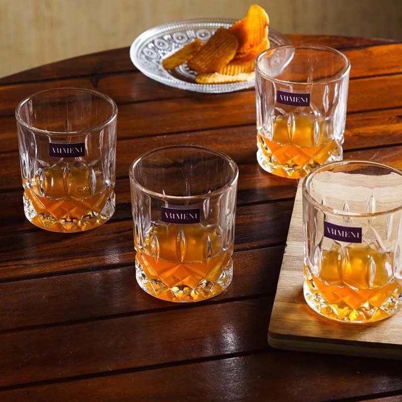 Buy Luxuriate Whiskey Glass (300 ml ) - Set Of Eight Scotch & Whiskey Glasses from Vaaree