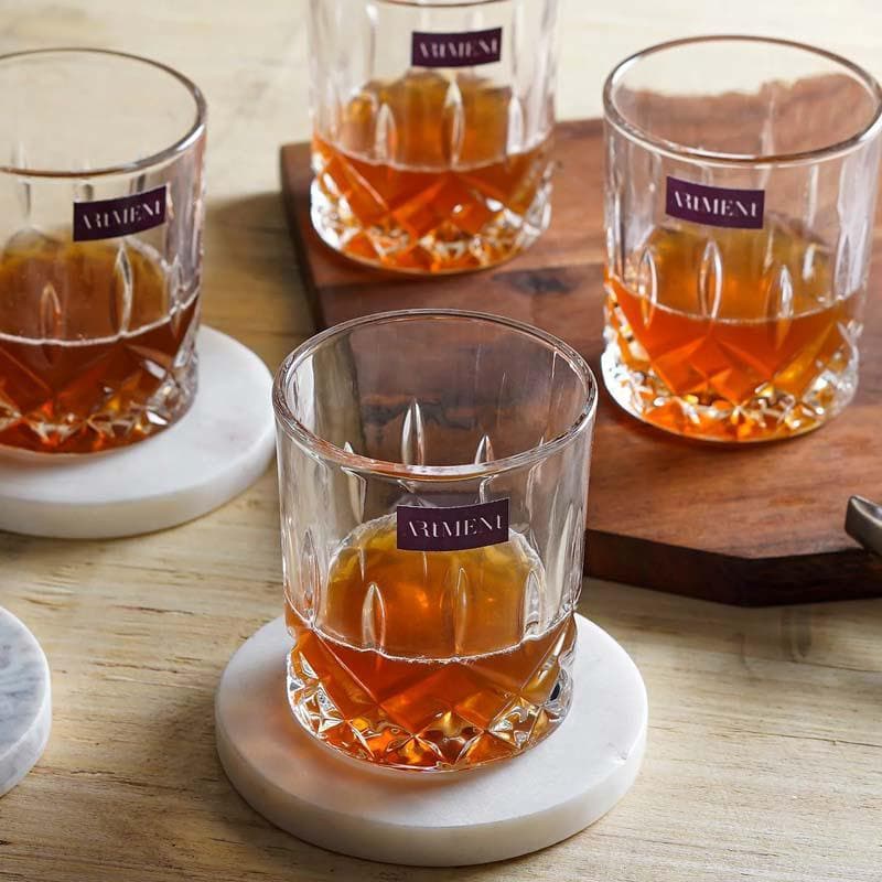 Buy Luxuriate Whiskey Glass (300 ml ) - Set Of Eight Scotch & Whiskey Glasses from Vaaree