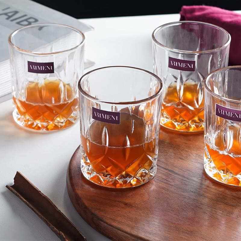 Buy Luxuriate Whiskey Glass (300 ml ) - Set Of Eight Scotch & Whiskey Glasses from Vaaree