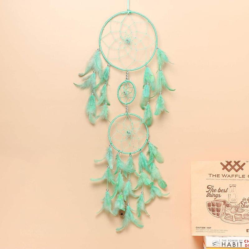 Windchimes & Dreamcatchers - Amazo Feather Dreamcatcher With Light - Aqua