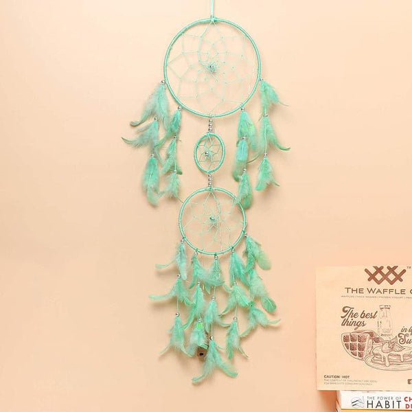 Windchimes & Dreamcatchers - Amazo Feather Dreamcatcher With Light - Aqua