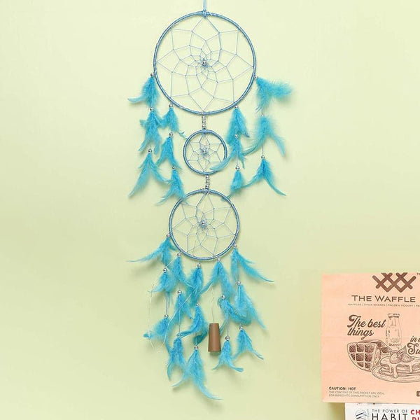 Windchimes & Dreamcatchers - Amazo Feather Dreamcatcher With Light - Blue