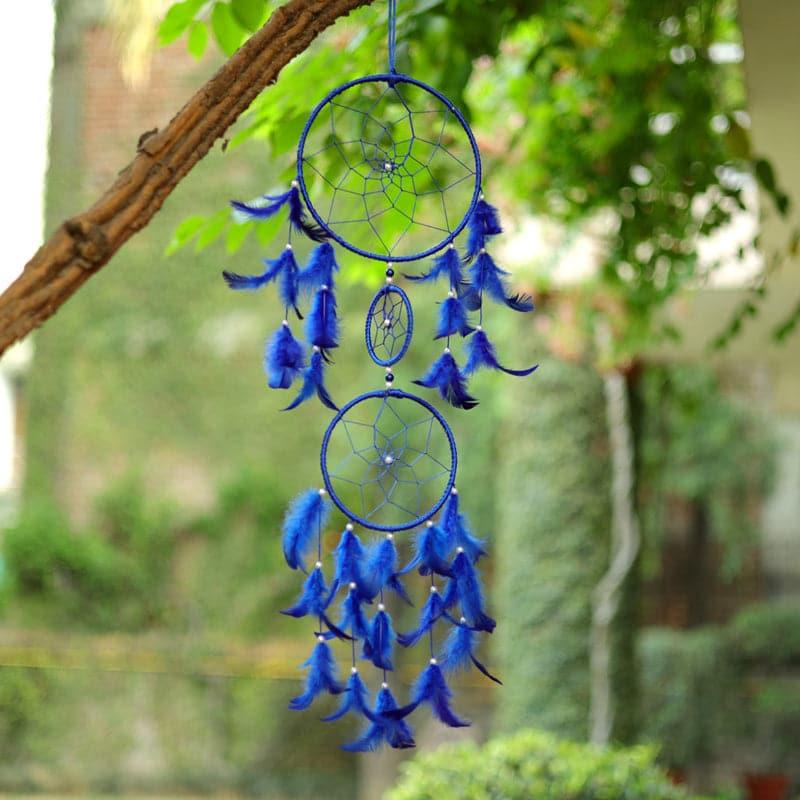 Windchimes & Dreamcatchers - Amazo Feather Dreamcatcher With Light - Dark Blue