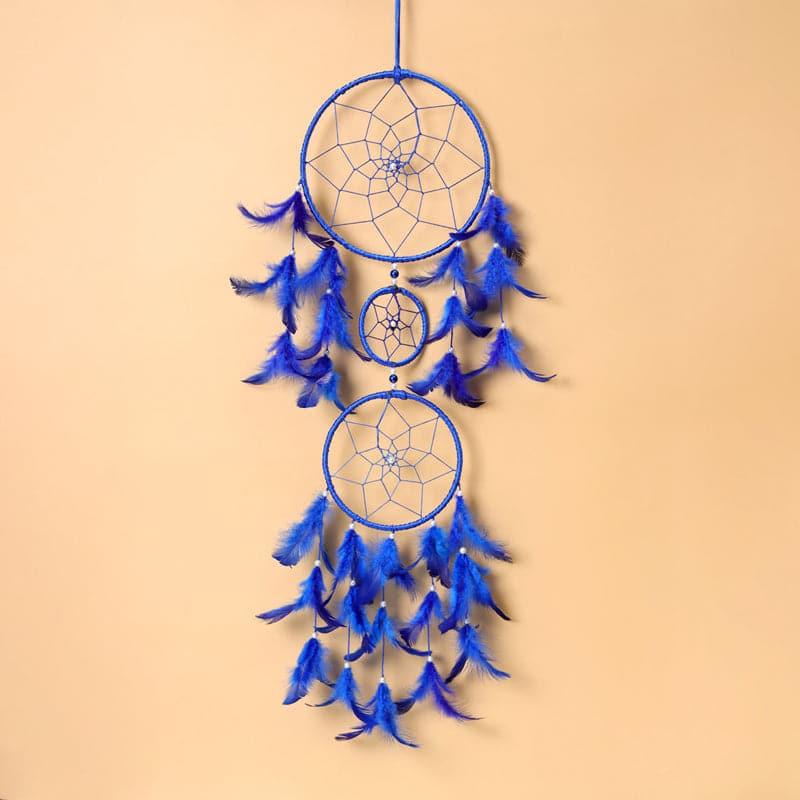 Windchimes & Dreamcatchers - Amazo Feather Dreamcatcher With Light - Dark Blue