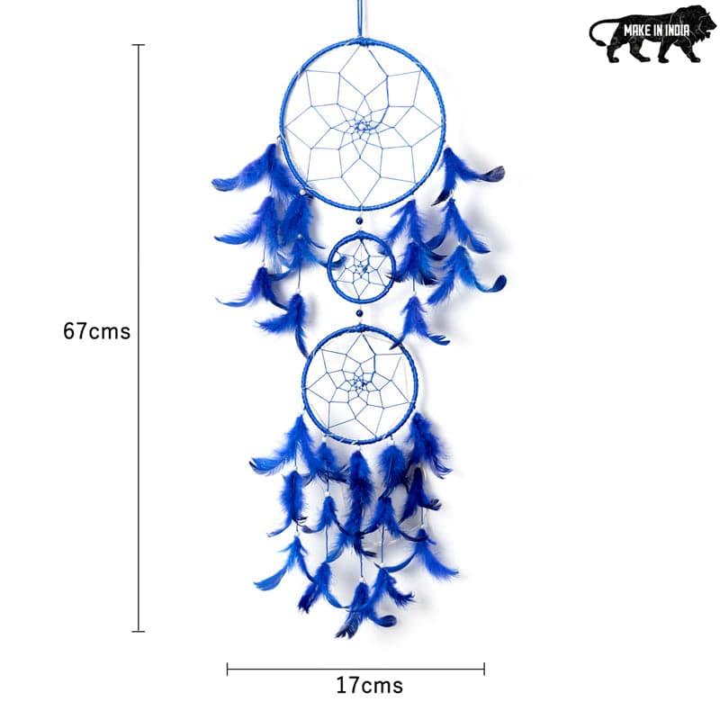 Windchimes & Dreamcatchers - Amazo Feather Dreamcatcher With Light - Dark Blue