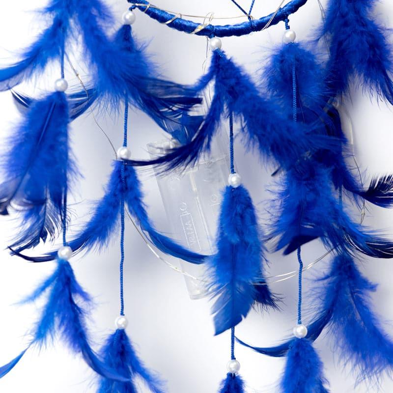 Windchimes & Dreamcatchers - Amazo Feather Dreamcatcher With Light - Dark Blue