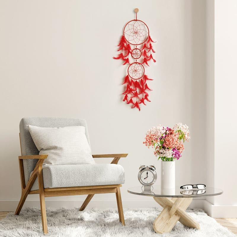 Buy Amazo Feather Dreamcatcher With Light - Red Dreamcatchers from Vaaree