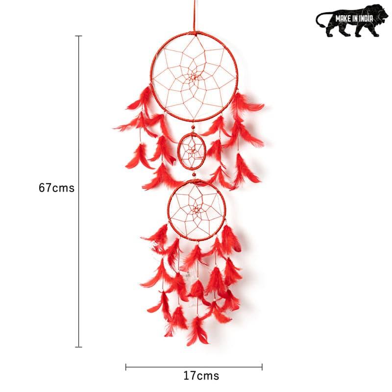 Buy Amazo Feather Dreamcatcher With Light - Red Dreamcatchers from Vaaree