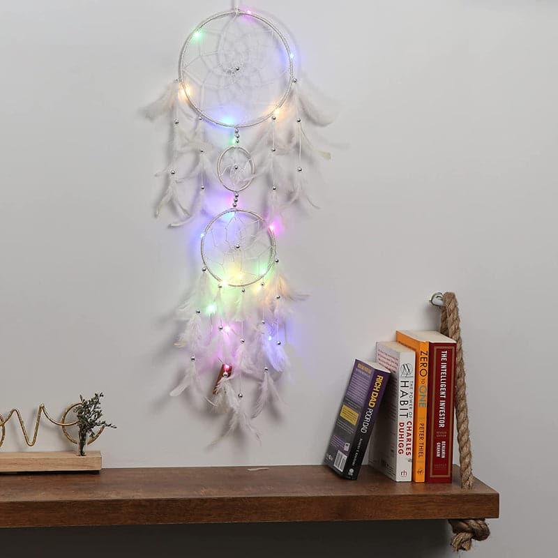 Buy Amazo Feather Dreamcatcher With Light - White Dreamcatchers from Vaaree