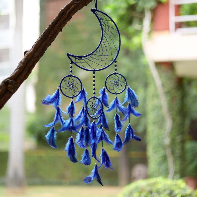 Windchimes & Dreamcatchers - Luna Beam Dreamcatcher With Light - Dark Blue