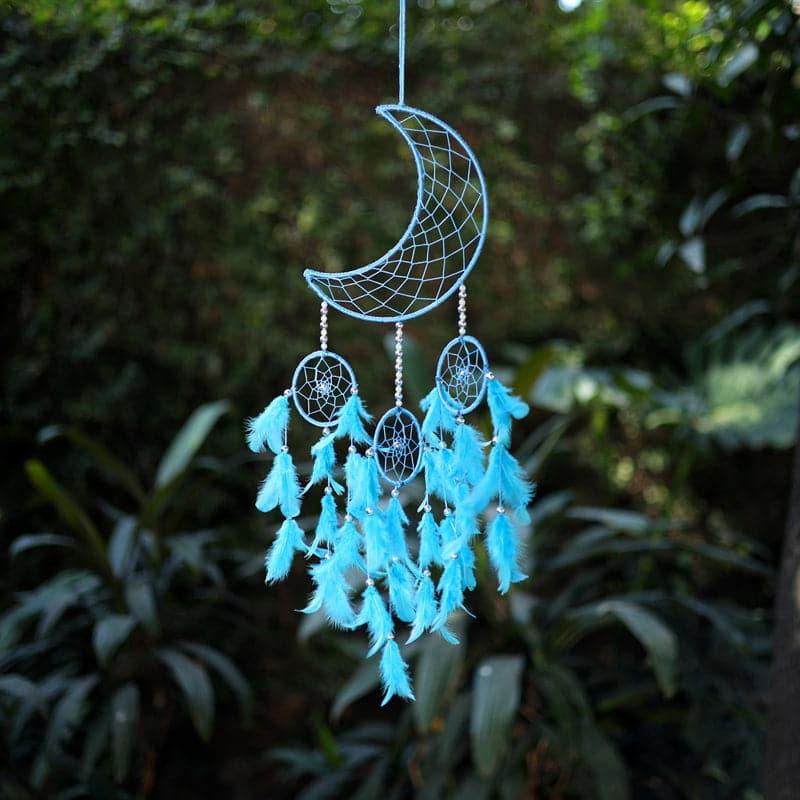 Windchimes & Dreamcatchers - Luna Beam Dreamcatcher With Light - Light Blue