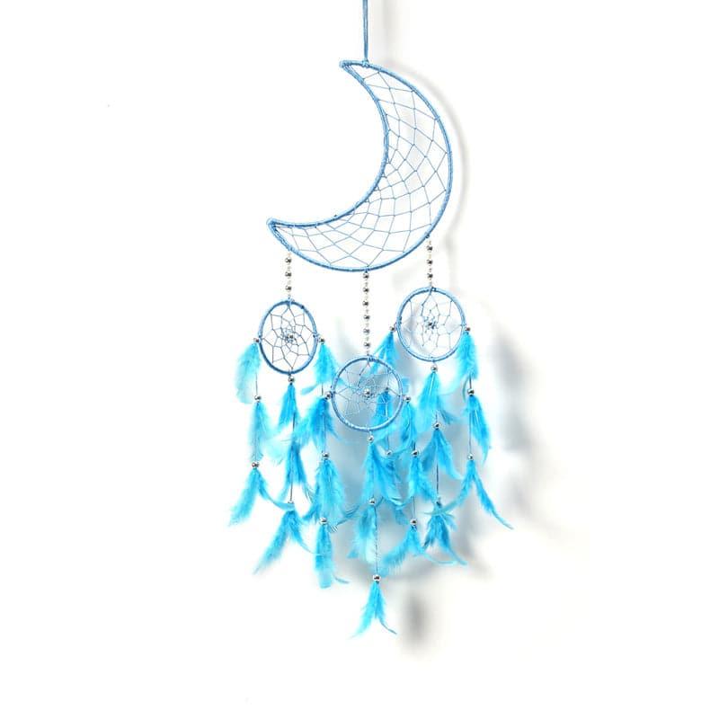 Windchimes & Dreamcatchers - Luna Beam Dreamcatcher With Light - Light Blue