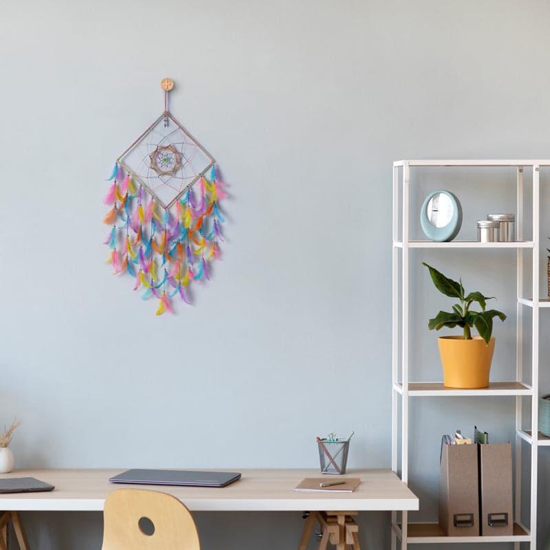 Windchimes & Dreamcatchers - Rhombus Loom Rainbow Dreamcatcher With Light