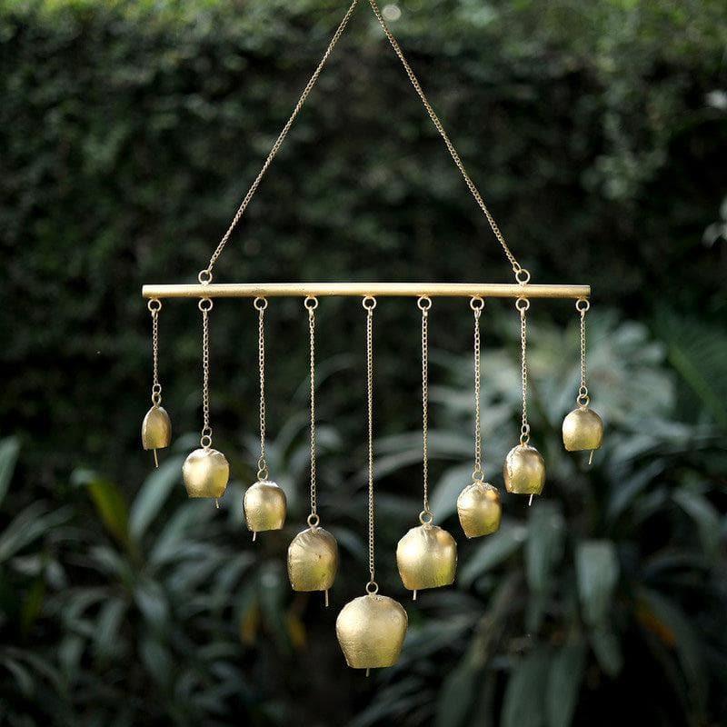 Buy Metal Golden Hanging Bells Windchimes from Vaaree