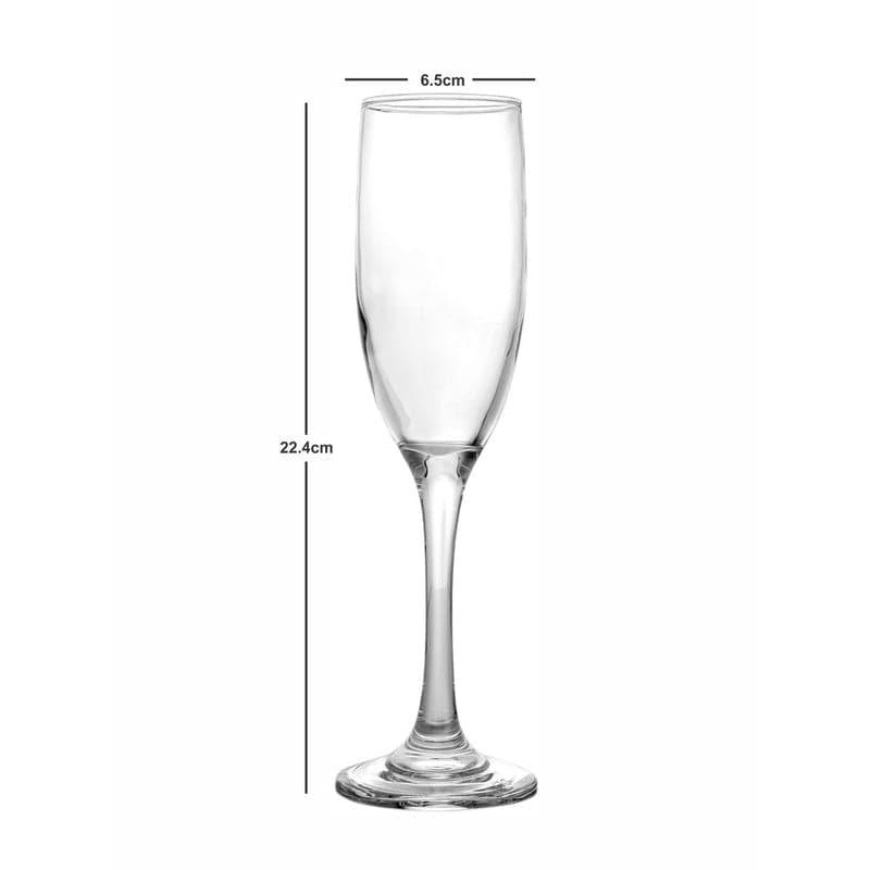 Wine & Champagne Glasses - Raven Champagne Glass(180 ML) - Set Of Six