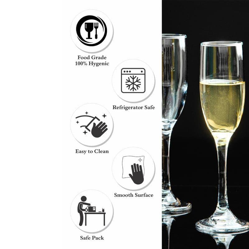 Buy Raven Champagne Glass(180 ML) - Set Of Six Wine & Champagne Glasses from Vaaree