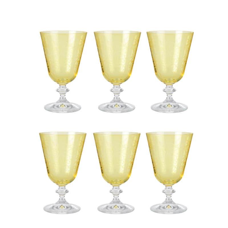 Buy Olivia Crystal Wine Glass (350 ML) - Set Of Six Wine & Champagne Glasses from Vaaree