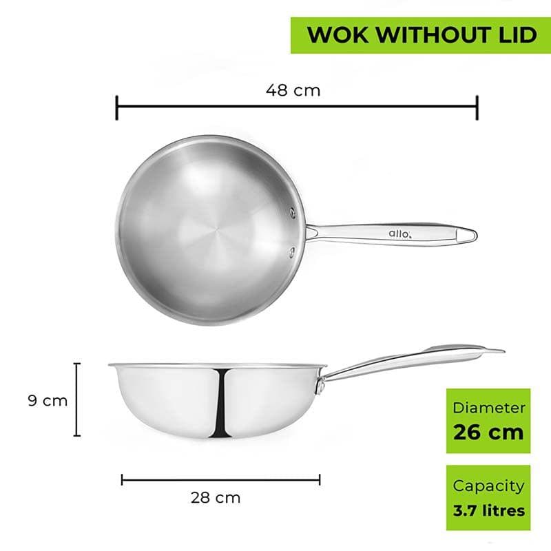 Wok - Allo Innoware Induction Safe Wok - 3700 ML/10 Inches