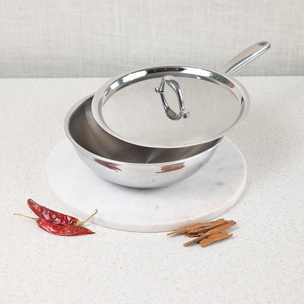 Wok - Stahl Kitchen Wok With Lid - 2000 ML/9 Inches