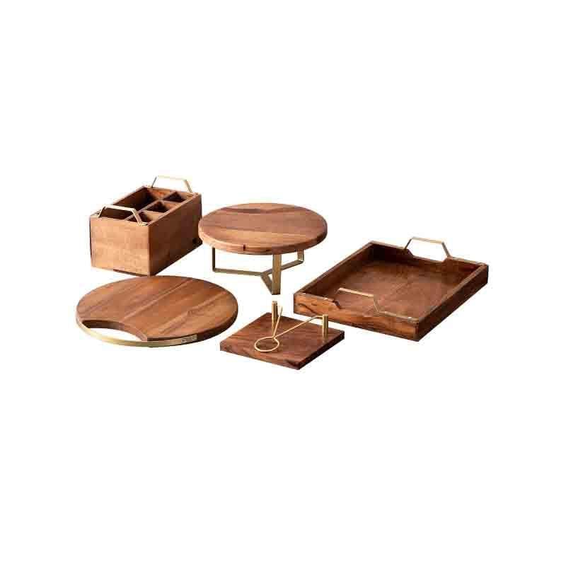 Buy Truly Toffee Serveware - Set Of Five at Vaaree online | Beautiful Tray to choose from