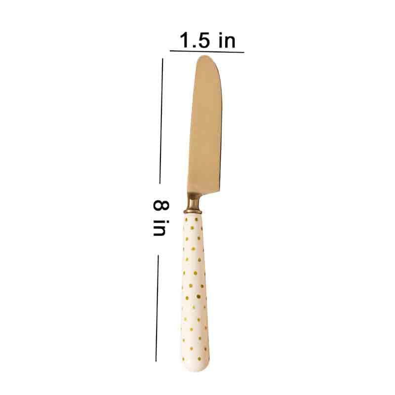 Buy Polka Play Knife (Gold) - Set Of Four at Vaaree online | Beautiful Knife Set to choose from