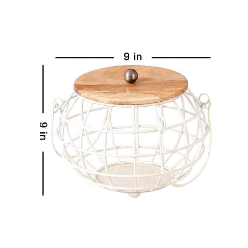 Buy Pot Luck Basket With Lid - White at Vaaree online | Beautiful Fruit Basket to choose from