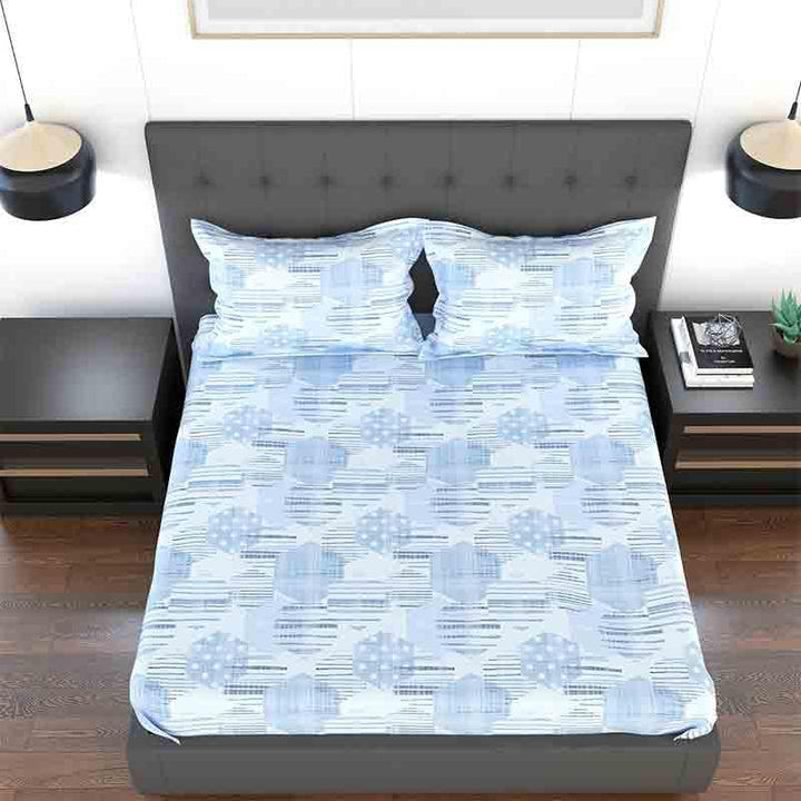 Buy Tiramisu Bedsheet - Sky Blue at Vaaree online | Beautiful Bedsheets to choose from