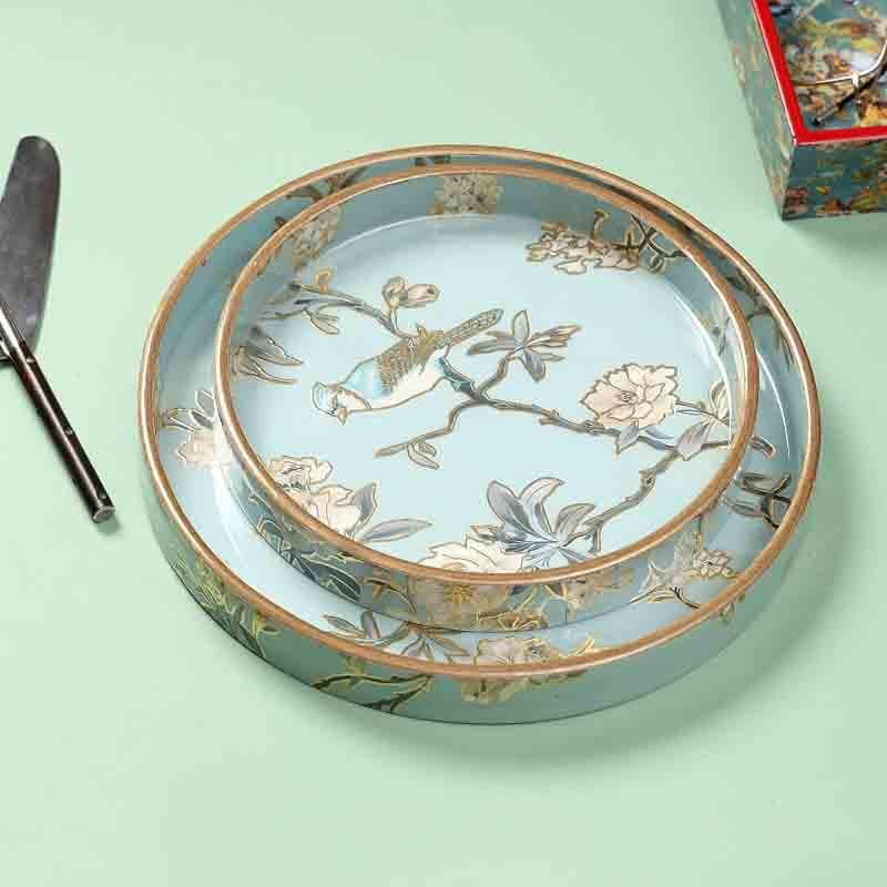Buy Chirpy Circular Serving Tray - Set Of Two at Vaaree online | Beautiful Serving Tray to choose from