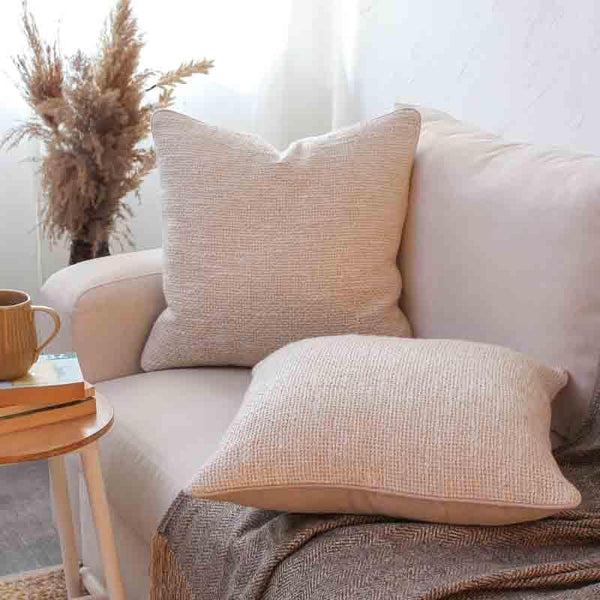 Buy Sandy Cushion Cover (Beige)- Set Of Two at Vaaree online | Beautiful Cushion Cover Sets to choose from