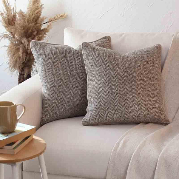 Buy Sandy Cushion Cover (Grey)- Set Of Two at Vaaree online | Beautiful Cushion Cover Sets to choose from
