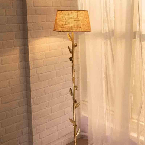 Buy Timber Floor Lamp - Gold & Brown at Vaaree online | Beautiful Floor Lamp to choose from